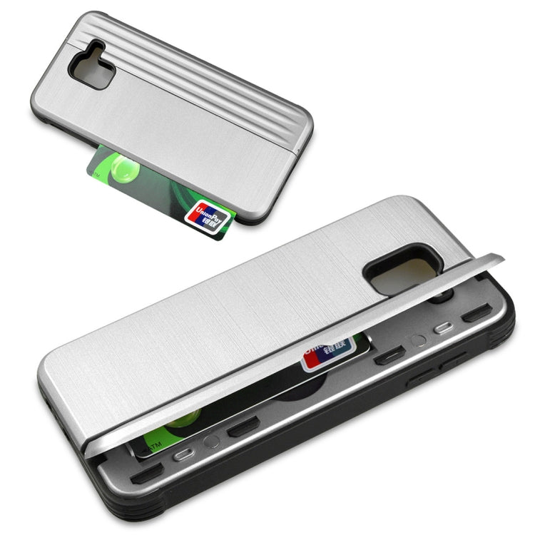 TPU + PC Protective Case for Galaxy J6 (2018), with Card Slot and Holder