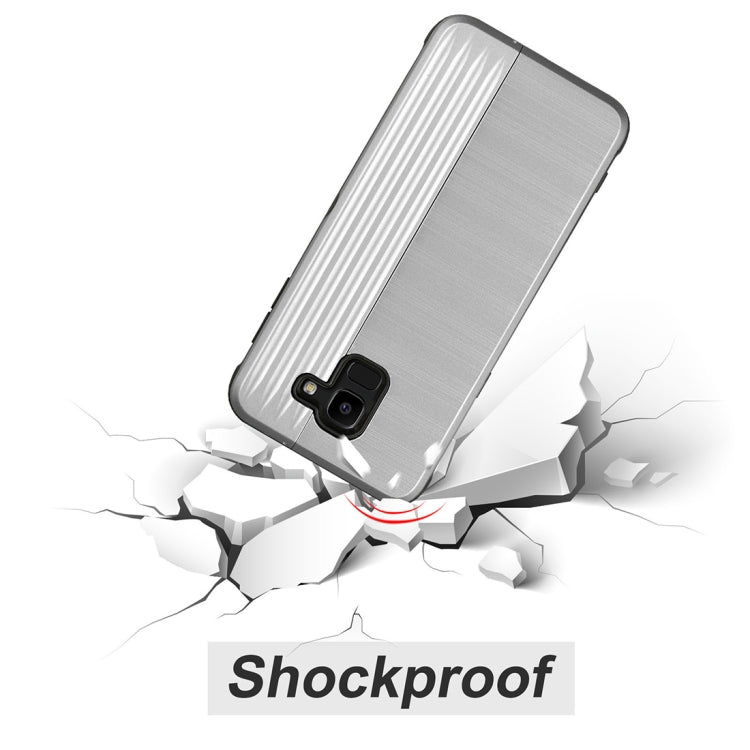 TPU + PC Protective Case for Galaxy J6 (2018), with Card Slot and Holder