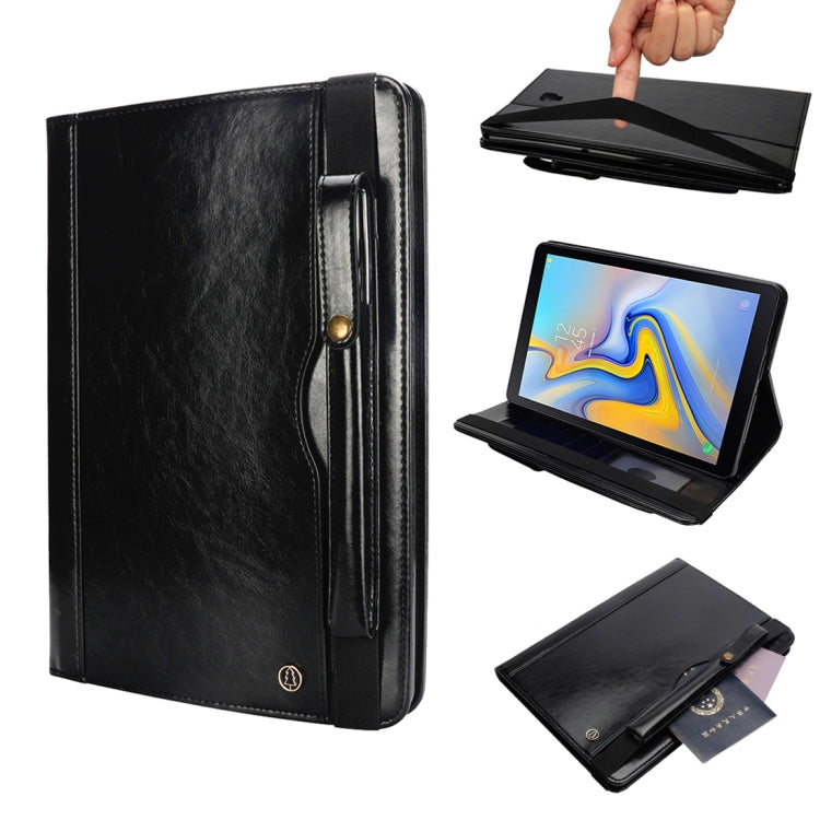 Horizontal Flip Leather Case for Galaxy Tab A T590 10.5 inch, with Double Card Slots & Pen Slots & Holder & Wallet & Photo Frame