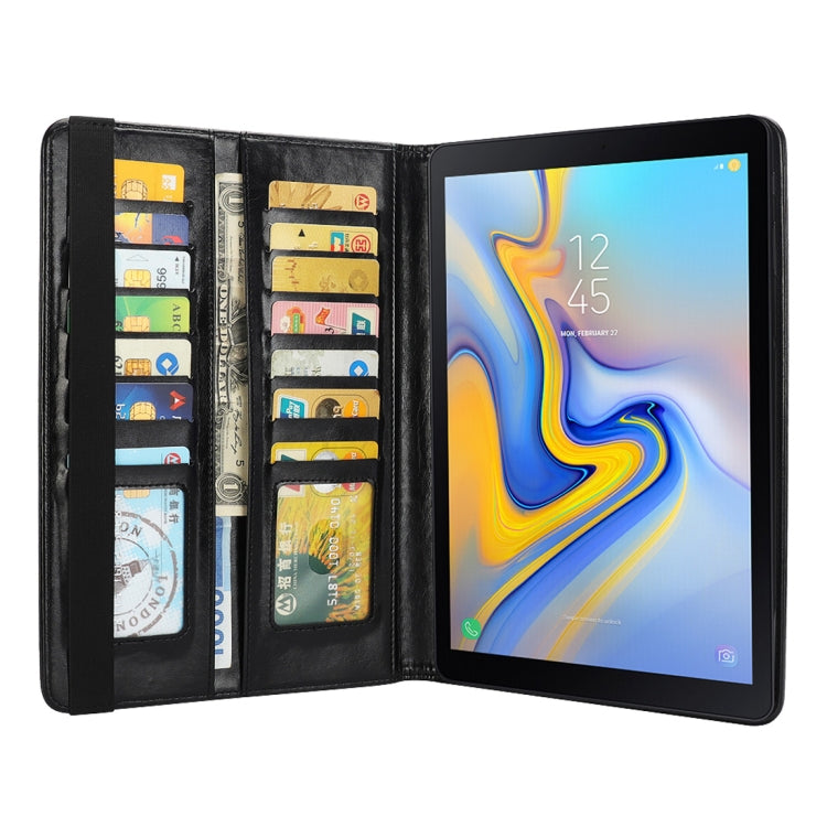 Horizontal Flip Leather Case for Galaxy Tab A T590 10.5 inch, with Double Card Slots & Pen Slots & Holder & Wallet & Photo Frame