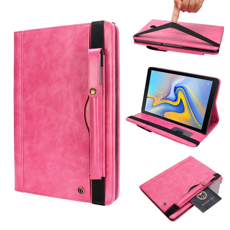 Horizontal Flip Leather Case for Galaxy Tab A T590 10.5 inch, with Double Card Slots & Pen Slots & Holder & Wallet & Photo Frame