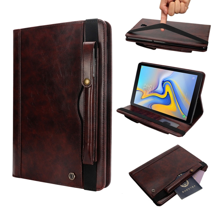 Horizontal Flip Leather Case for Galaxy Tab A T590 10.5 inch, with Double Card Slots & Pen Slots & Holder & Wallet & Photo Frame