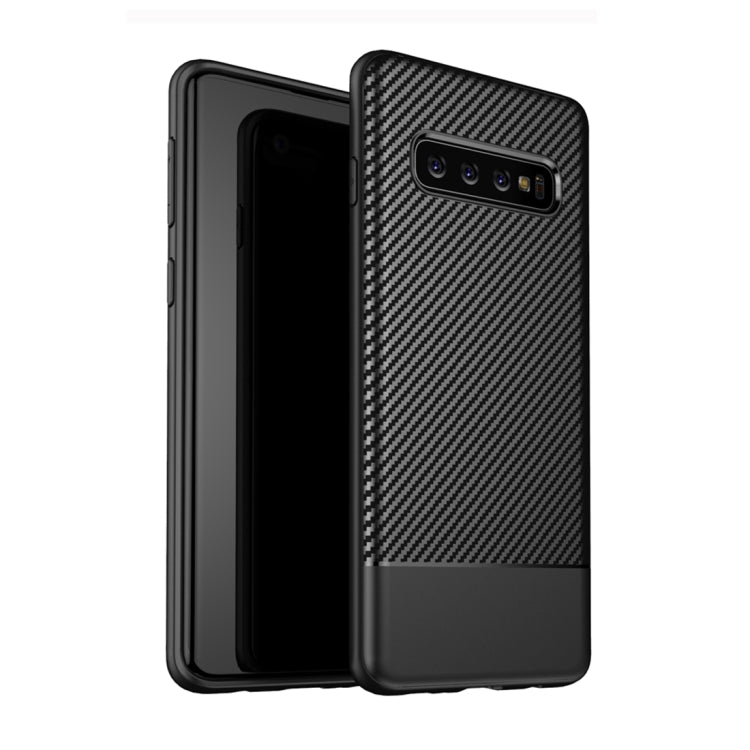 Lewei Series Carbon Fiber Texture TPU Protective Case for Galaxy S10