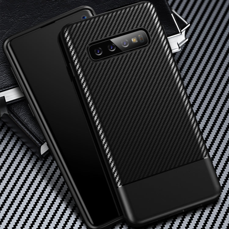 Lewei Series Carbon Fiber Texture TPU Protective Case for Galaxy S10
