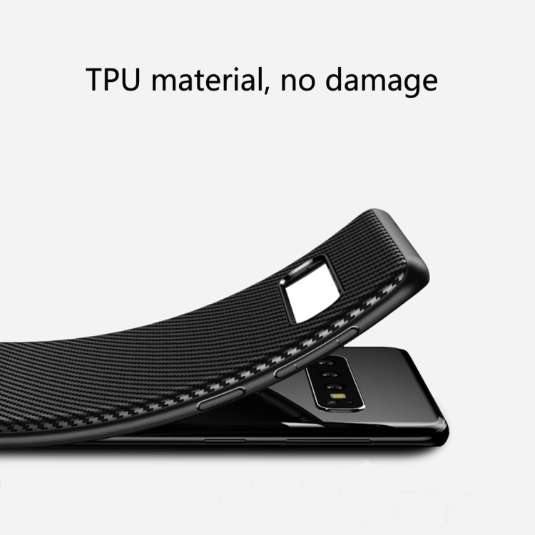 Lewei Series Carbon Fiber Texture TPU Protective Case for Galaxy S10