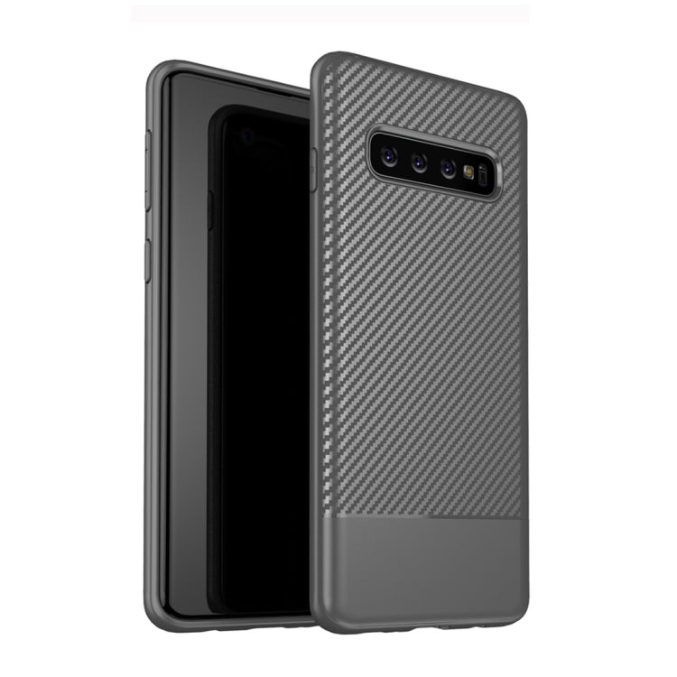 Lewei Series Carbon Fiber Texture TPU Protective Case for Galaxy S10