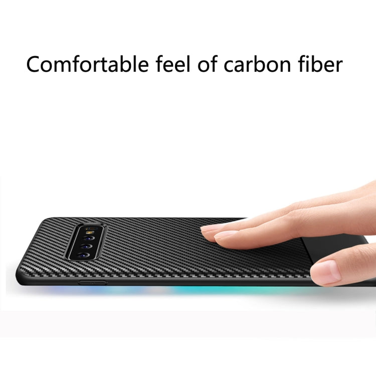 Lewei Series Carbon Fiber Texture TPU Protective Case for Galaxy S10