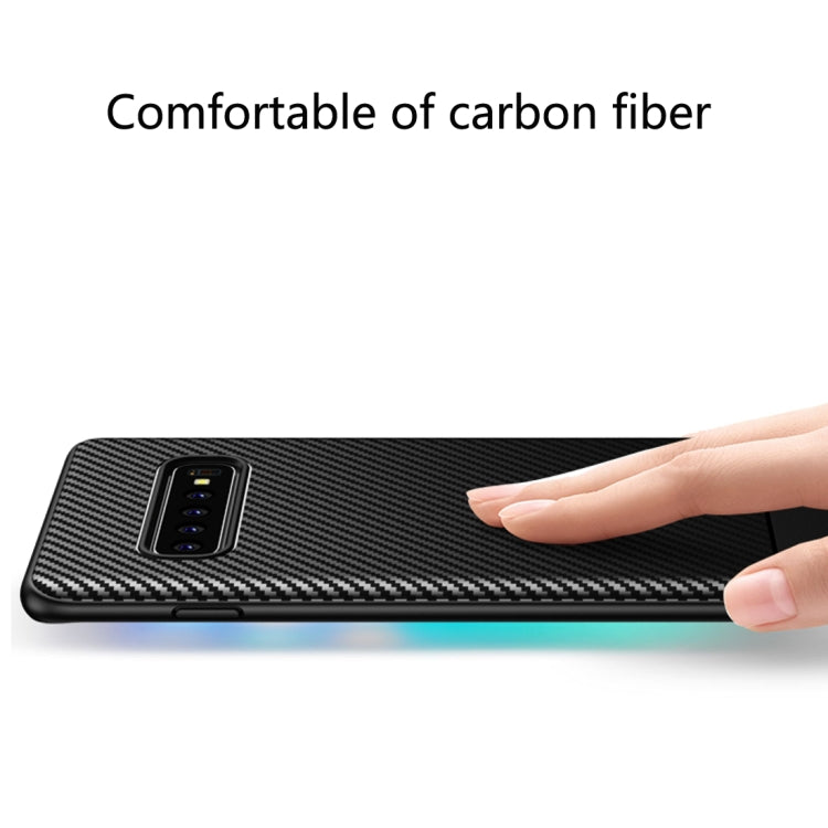 Lewei Series Carbon Fiber Texture TPU Protective Case for Galaxy S10 Plus