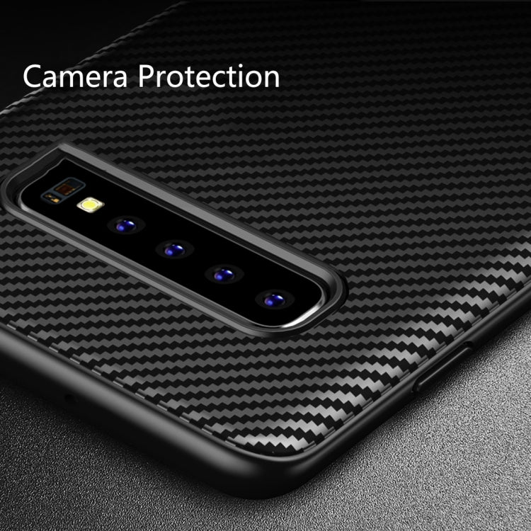 Lewei Series Carbon Fiber Texture TPU Protective Case for Galaxy S10 Plus