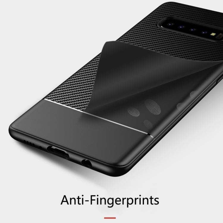 Lewei Series Carbon Fiber Texture TPU Protective Case for Galaxy S10 Plus