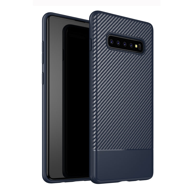 Lewei Series Carbon Fiber Texture TPU Protective Case for Galaxy S10 Plus