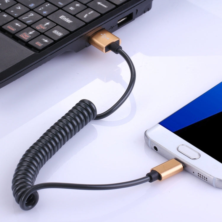 30cm to 100cm High Speed Spring Style Micro USB to USB 2.0 Flexible Elastic Spring Coiled Cable USB Data Sync Cable , For Galaxy, Huawei, Xiaomi, LG, HTC, Sony and Other Smart Phones