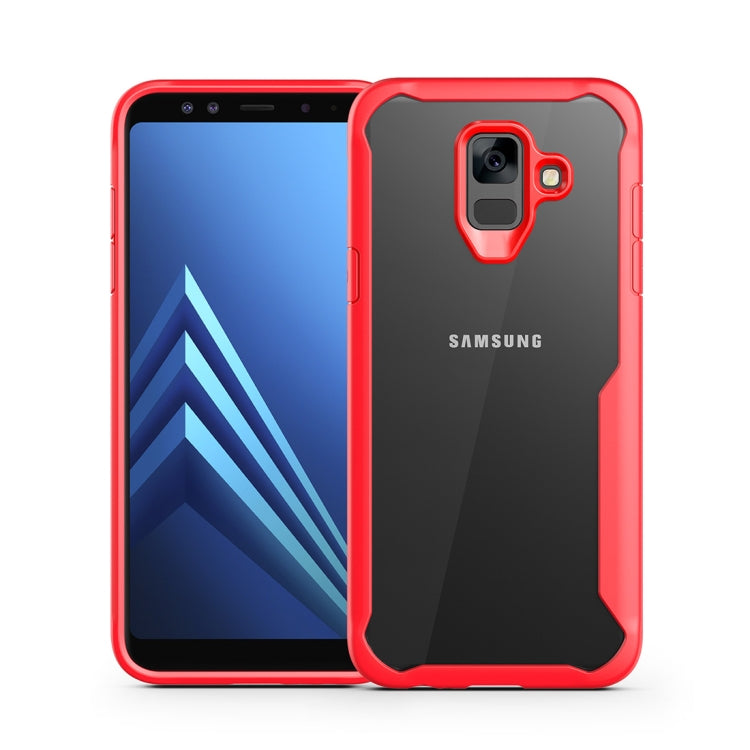 Transparent PC + TPU Full Coverage Shockproof Protective Case for Galaxy A6 (2018) (Red)