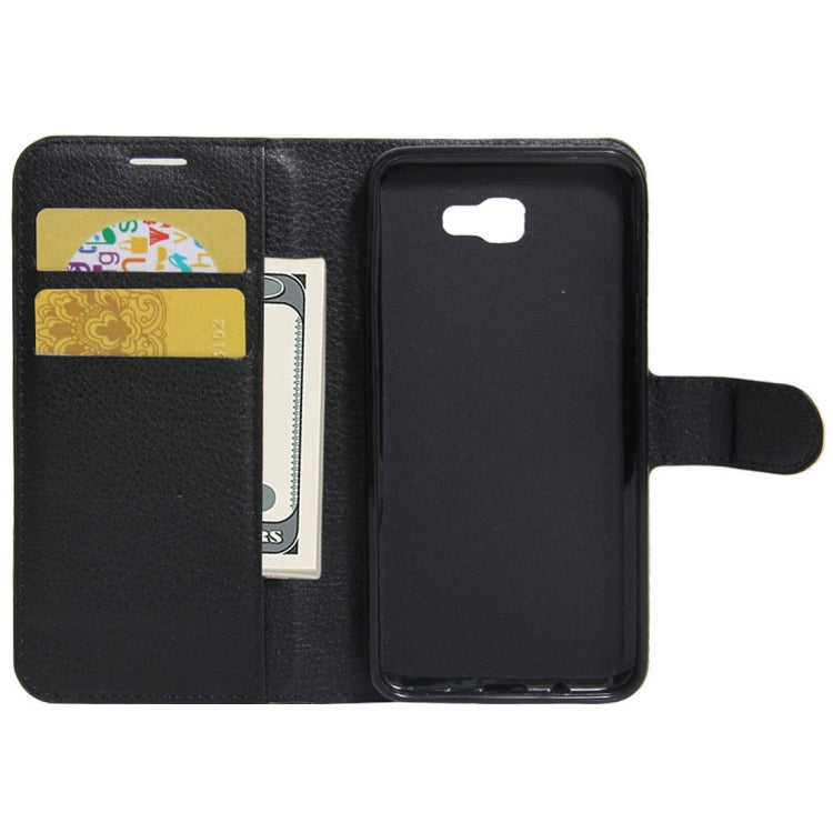 For Galaxy J5 Prime Litchi Texture Horizontal Flip PU Leather Case with Holder & Card Slots & Wallet