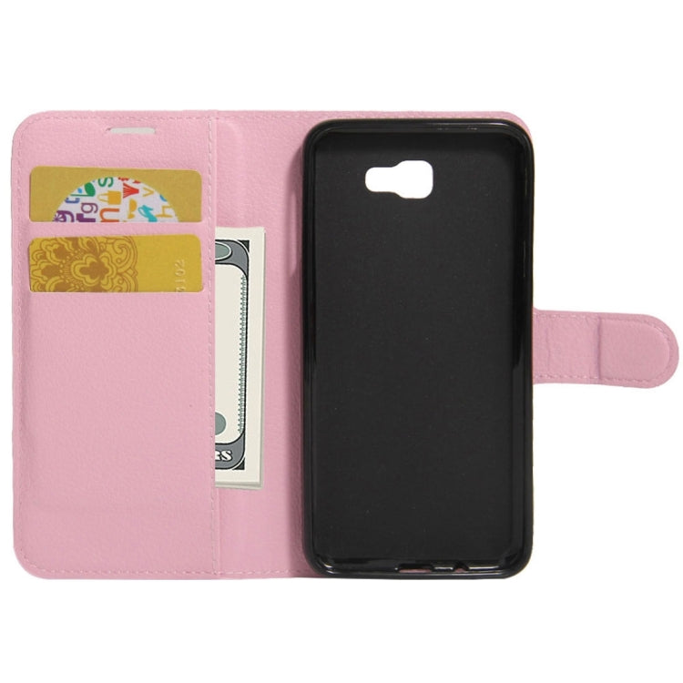 For Galaxy J5 Prime Litchi Texture Horizontal Flip PU Leather Case with Holder & Card Slots & Wallet