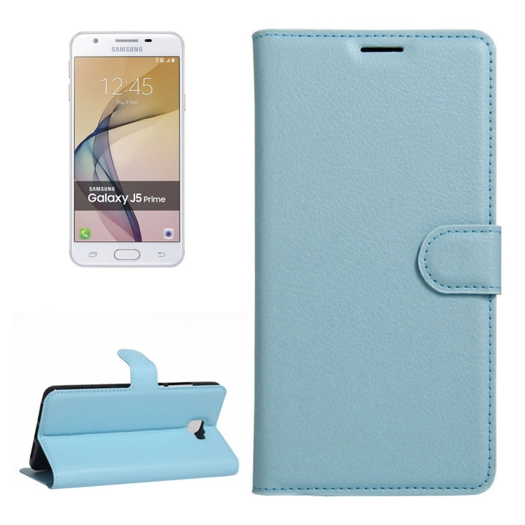 For Galaxy J5 Prime Litchi Texture Horizontal Flip PU Leather Case with Holder & Card Slots & Wallet