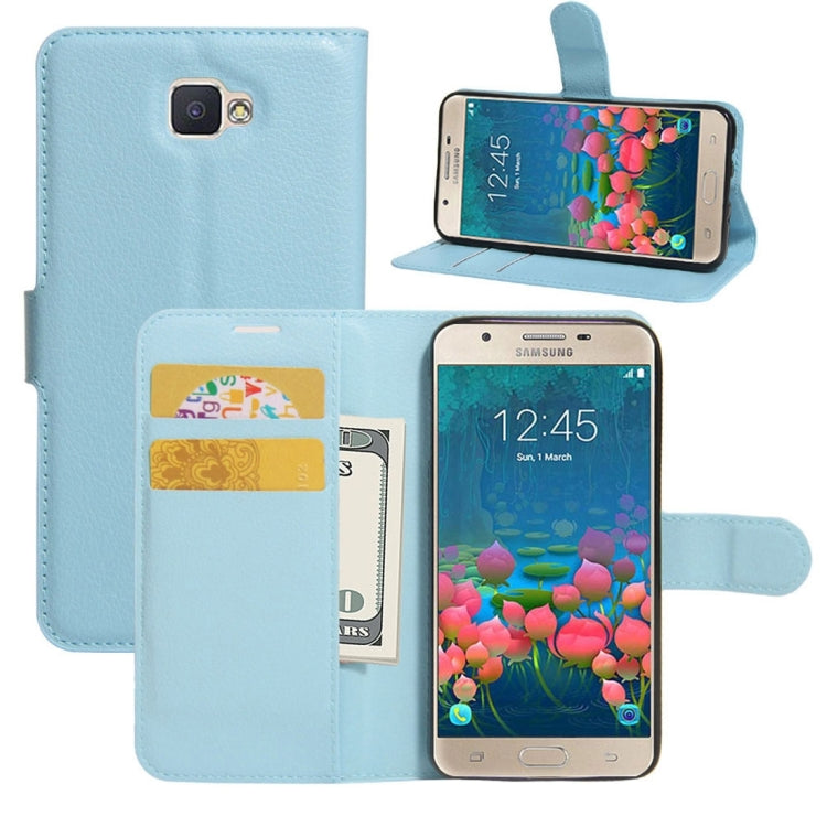 For Galaxy J5 Prime Litchi Texture Horizontal Flip PU Leather Case with Holder & Card Slots & Wallet