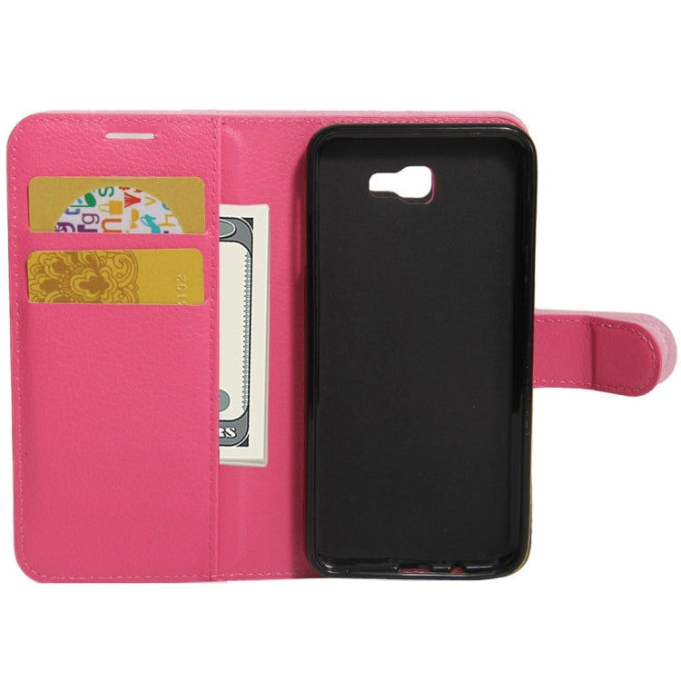 For Galaxy J5 Prime Litchi Texture Horizontal Flip PU Leather Case with Holder & Card Slots & Wallet