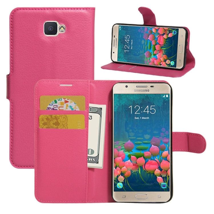 For Galaxy J5 Prime Litchi Texture Horizontal Flip PU Leather Case with Holder & Card Slots & Wallet
