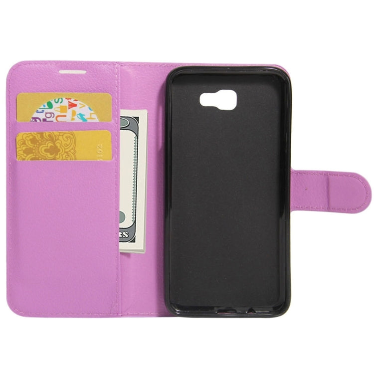 For Galaxy J5 Prime Litchi Texture Horizontal Flip PU Leather Case with Holder & Card Slots & Wallet