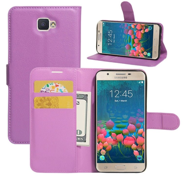 For Galaxy J5 Prime Litchi Texture Horizontal Flip PU Leather Case with Holder & Card Slots & Wallet
