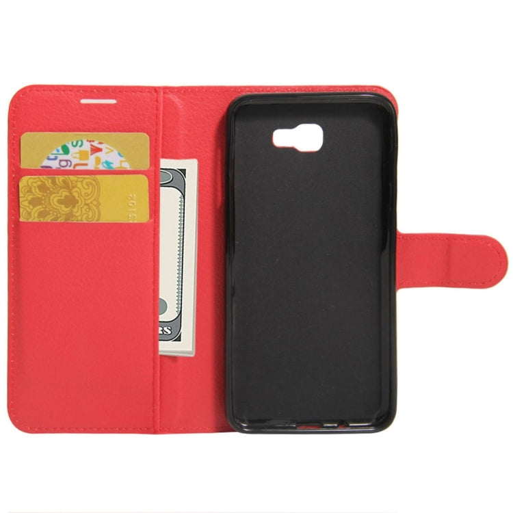 For Galaxy J5 Prime Litchi Texture Horizontal Flip PU Leather Case with Holder & Card Slots & Wallet