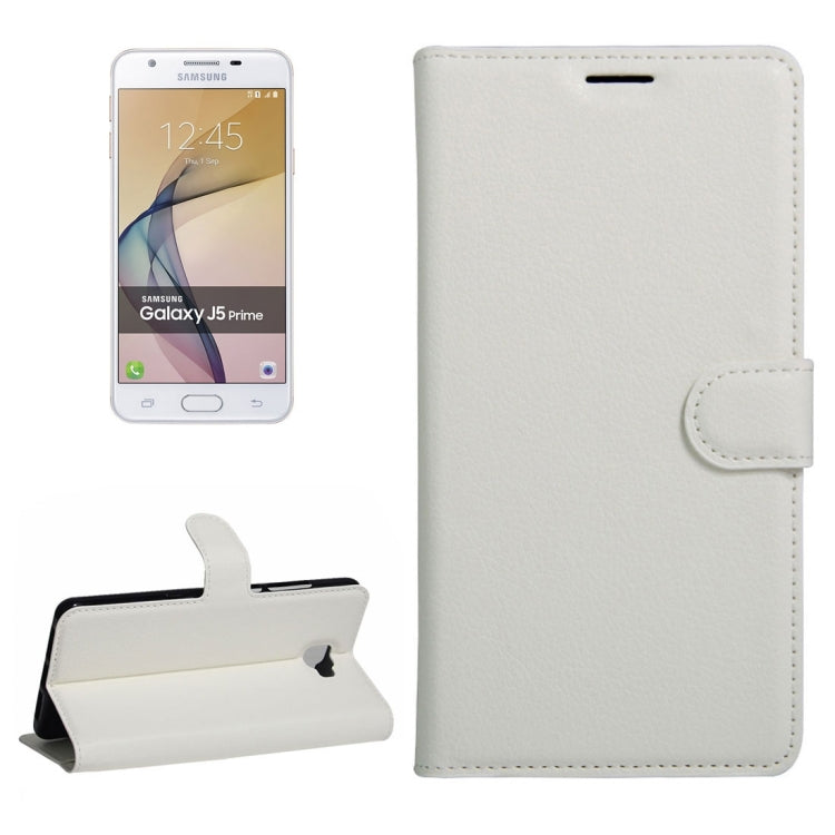 For Galaxy J5 Prime Litchi Texture Horizontal Flip PU Leather Case with Holder & Card Slots & Wallet