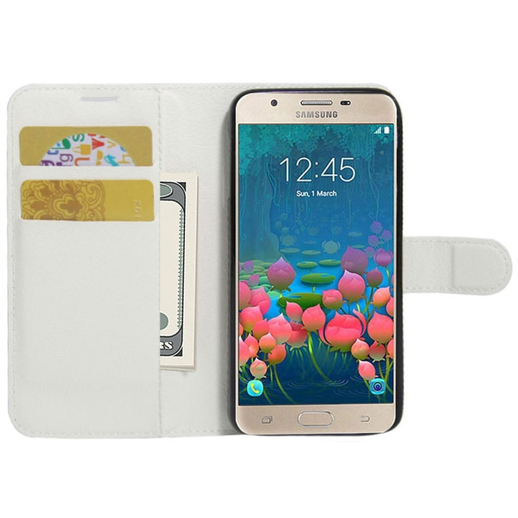 For Galaxy J5 Prime Litchi Texture Horizontal Flip PU Leather Case with Holder & Card Slots & Wallet