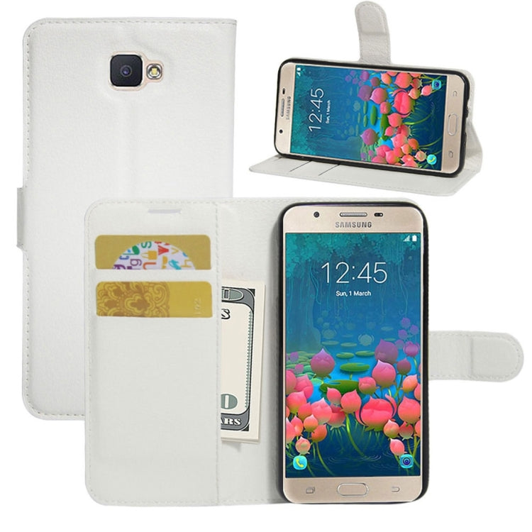 For Galaxy J5 Prime Litchi Texture Horizontal Flip PU Leather Case with Holder & Card Slots & Wallet