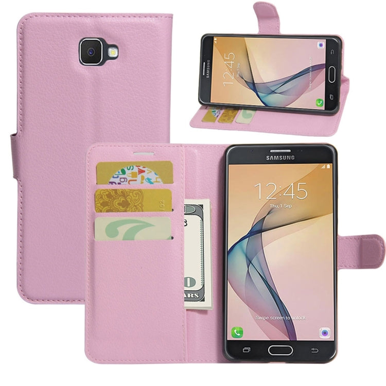For Galaxy J7 Prime Litchi Texture Horizontal Flip PU Leather Case with Holder & Card Slots & Wallet