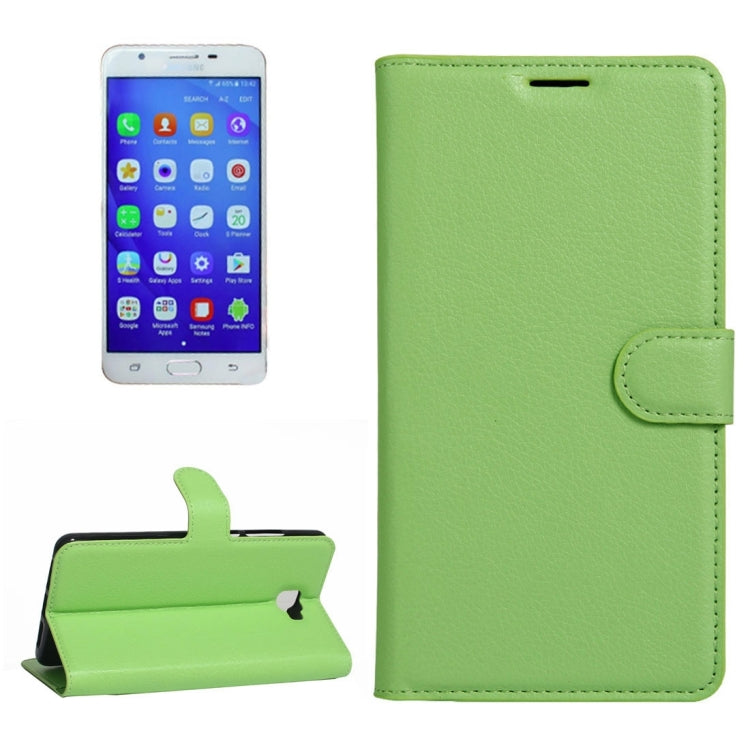 For Galaxy J7 Prime Litchi Texture Horizontal Flip PU Leather Case with Holder & Card Slots & Wallet