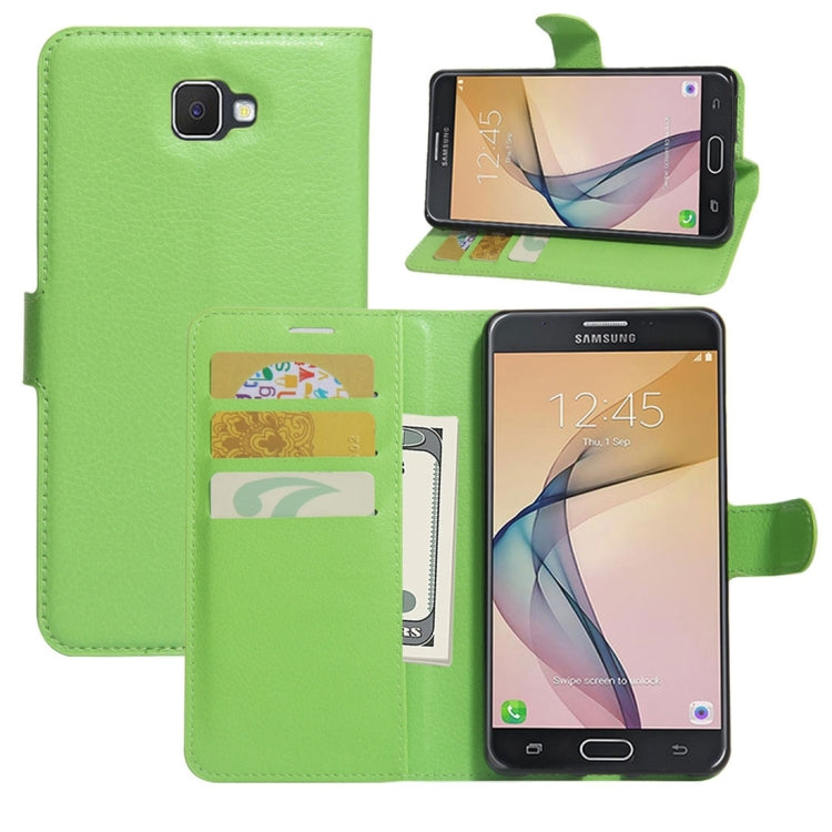 For Galaxy J7 Prime Litchi Texture Horizontal Flip PU Leather Case with Holder & Card Slots & Wallet