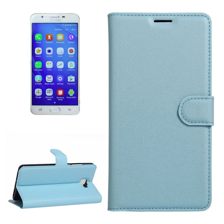 For Galaxy J7 Prime Litchi Texture Horizontal Flip PU Leather Case with Holder & Card Slots & Wallet