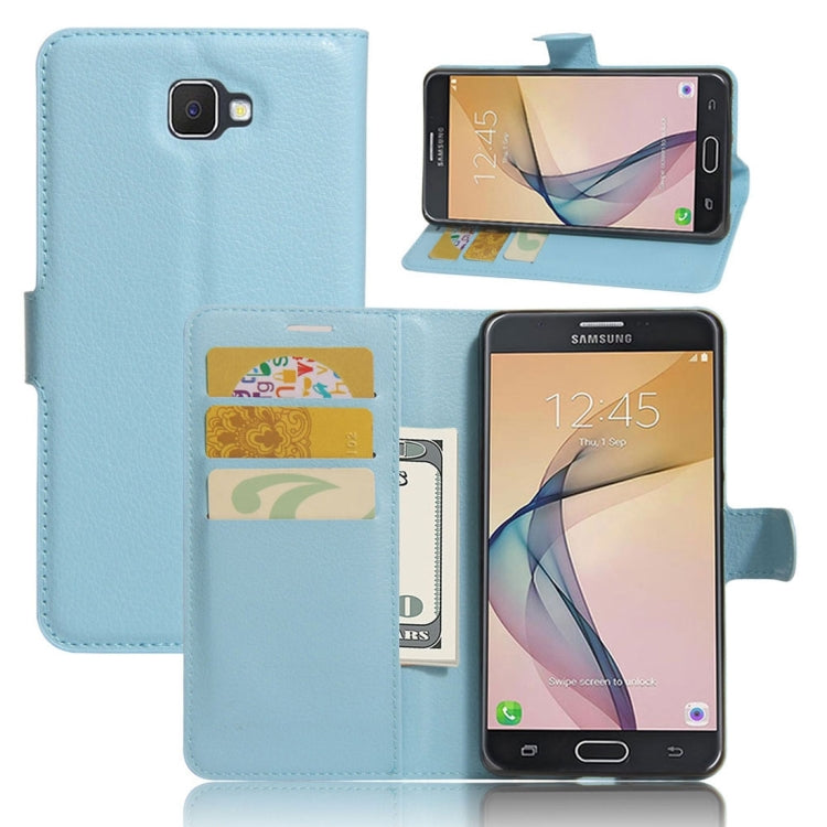 For Galaxy J7 Prime Litchi Texture Horizontal Flip PU Leather Case with Holder & Card Slots & Wallet
