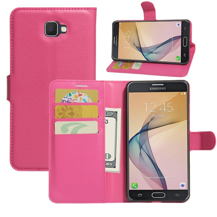 For Galaxy J7 Prime Litchi Texture Horizontal Flip PU Leather Case with Holder & Card Slots & Wallet