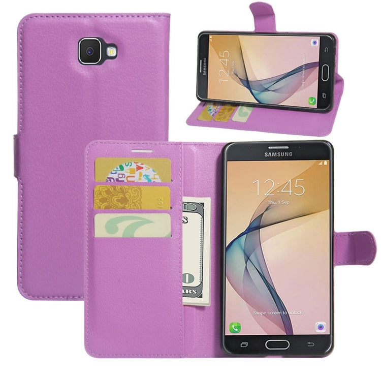 For Galaxy J7 Prime Litchi Texture Horizontal Flip PU Leather Case with Holder & Card Slots & Wallet