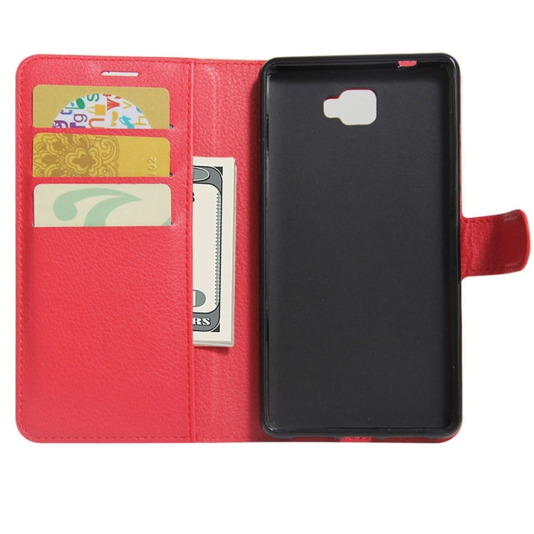 For Galaxy J7 Prime Litchi Texture Horizontal Flip PU Leather Case with Holder & Card Slots & Wallet