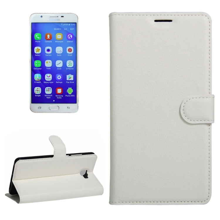 For Galaxy J7 Prime Litchi Texture Horizontal Flip PU Leather Case with Holder & Card Slots & Wallet