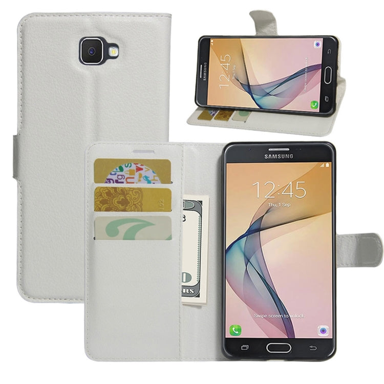 For Galaxy J7 Prime Litchi Texture Horizontal Flip PU Leather Case with Holder & Card Slots & Wallet