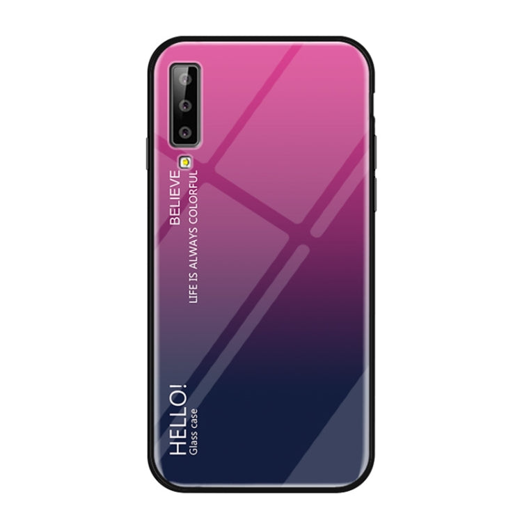 Gradient Color Glass Case for Galaxy A7 (2018)
