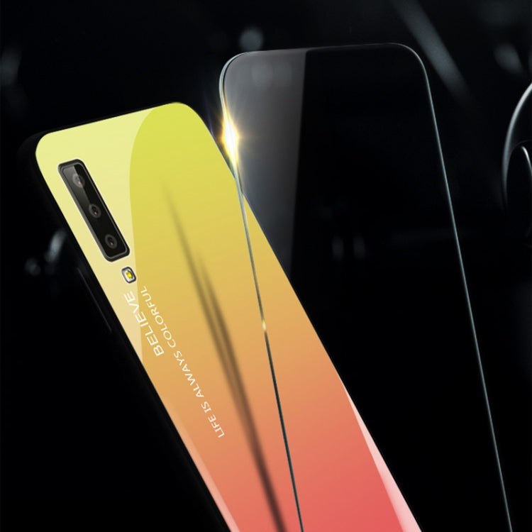 Gradient Color Glass Case for Galaxy A7 (2018)