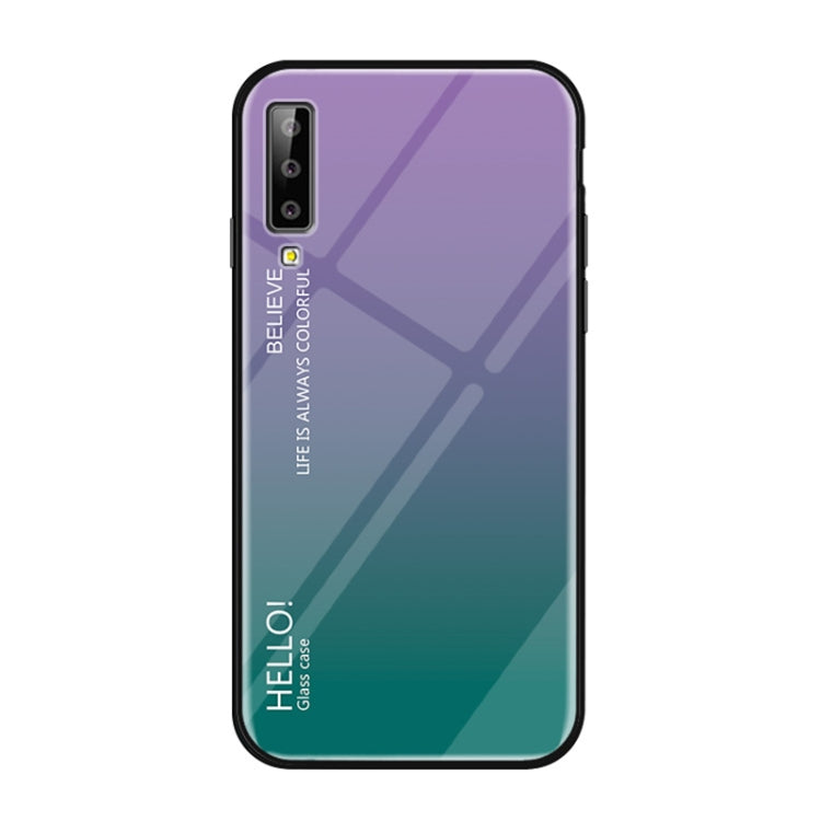 Gradient Color Glass Case for Galaxy A7 (2018)