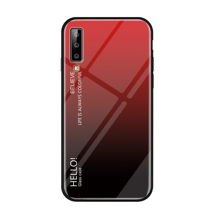 Gradient Color Glass Case for Galaxy A7 (2018)
