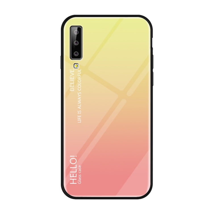Gradient Color Glass Case for Galaxy A7 (2018)