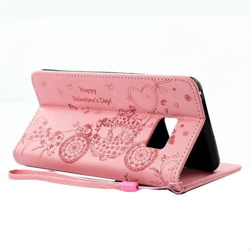 For Galaxy Note 7 / N930 Pressed Flower Butterfly Carriage Pattern Diamond Encrusted Horizontal Flip Leather Case with Holder & Card Slots & Wallet & Photo Frame & Lanyard