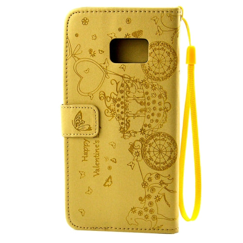 For Galaxy Note 7 / N930 Pressed Flower Butterfly Carriage Pattern Diamond Encrusted Horizontal Flip Leather Case with Holder & Card Slots & Wallet & Photo Frame & Lanyard