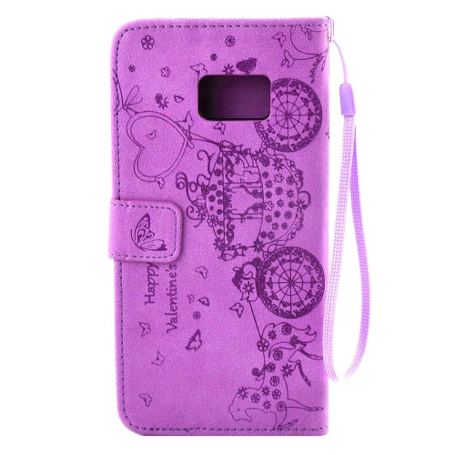 For Galaxy Note 7 / N930 Pressed Flower Butterfly Carriage Pattern Diamond Encrusted Horizontal Flip Leather Case with Holder & Card Slots & Wallet & Photo Frame & Lanyard