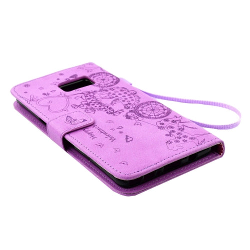 For Galaxy Note 7 / N930 Pressed Flower Butterfly Carriage Pattern Diamond Encrusted Horizontal Flip Leather Case with Holder & Card Slots & Wallet & Photo Frame & Lanyard