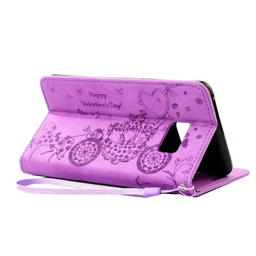 For Galaxy Note 7 / N930 Pressed Flower Butterfly Carriage Pattern Diamond Encrusted Horizontal Flip Leather Case with Holder & Card Slots & Wallet & Photo Frame & Lanyard