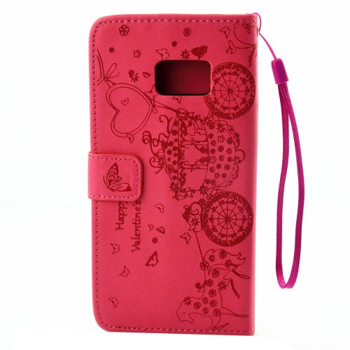 For Galaxy Note 7 / N930 Pressed Flower Butterfly Carriage Pattern Diamond Encrusted Horizontal Flip Leather Case with Holder & Card Slots & Wallet & Photo Frame & Lanyard